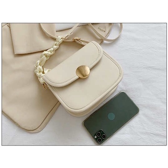 Túi Nữ Đeo Chéo Da Pu Đơn Giản Trẻ Trung Dây Đeo Tạo Điểm Nhấn