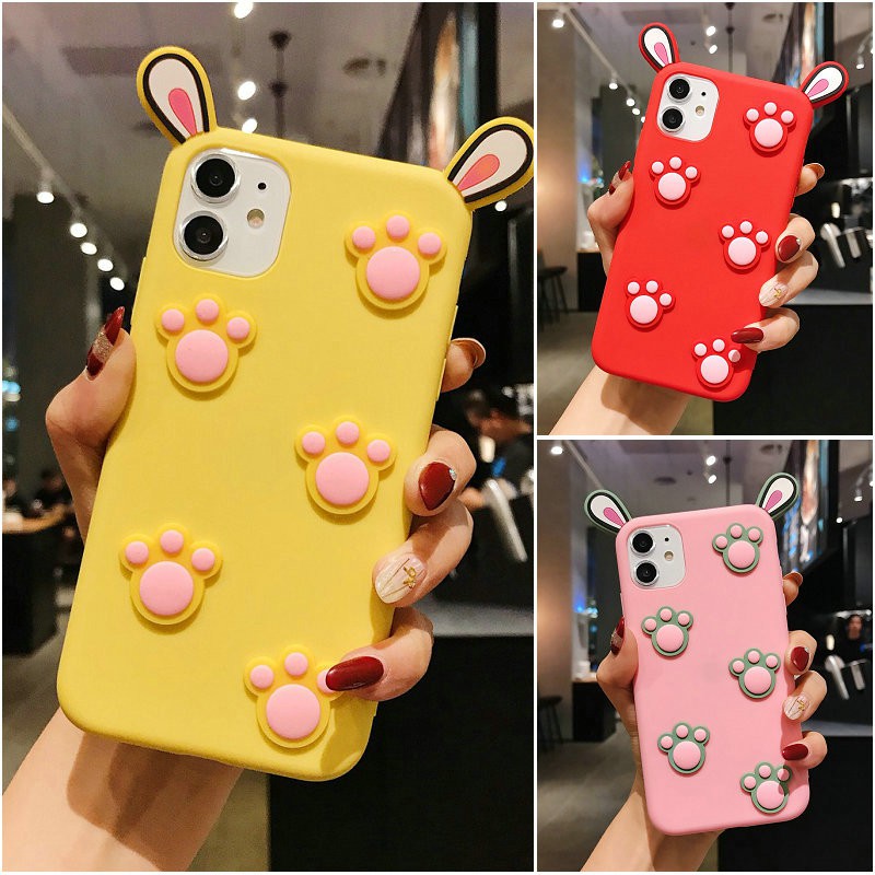 Ốp Lưng Mềm In Hình Tai Thỏ 3d Cho Xiaomi Redmi 4a 6a 8a S2 Note 4 4x 5 6 7 8 9 Pro Plus Prime Mi A2 Lite