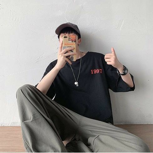 Áo thun tay lỡ form rộng in họa tiết hoạt hình Luffy 1997 - phông Unisex nam nữ đều mặc được