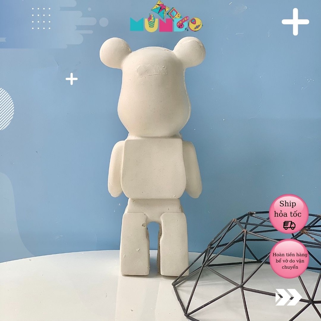 Tượng tô màu cao cấp (có màu cọ) chọn mẫu SIZE XXXL BEARBRICK, tượng thạch cao MUNDO