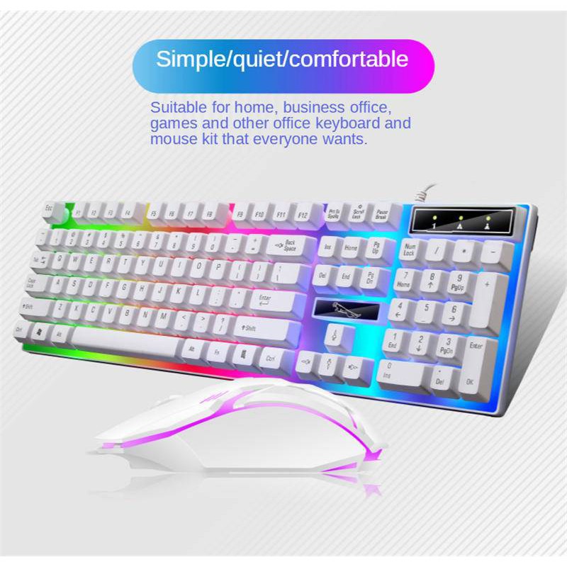G21B Wired Game Home Business Office Backlit Bluetooth Keyboard + Mouse