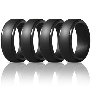 Nhẫn Cao Su Silicone Màu Đen 8mm # 7