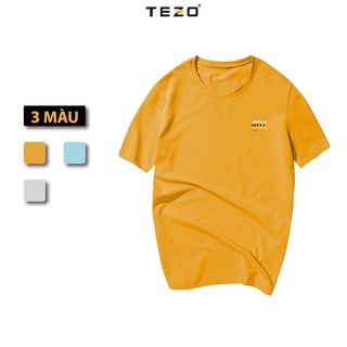 Áo thun thể thao nam TEZO, áo phông nam cotton ngắn tay in ngực 2105APKB05