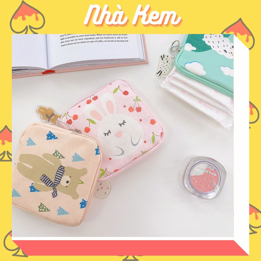 Túi đựng băng vệ sinh khăn giấy mỹ phẩm mini nhỏ gọn tiện lợi