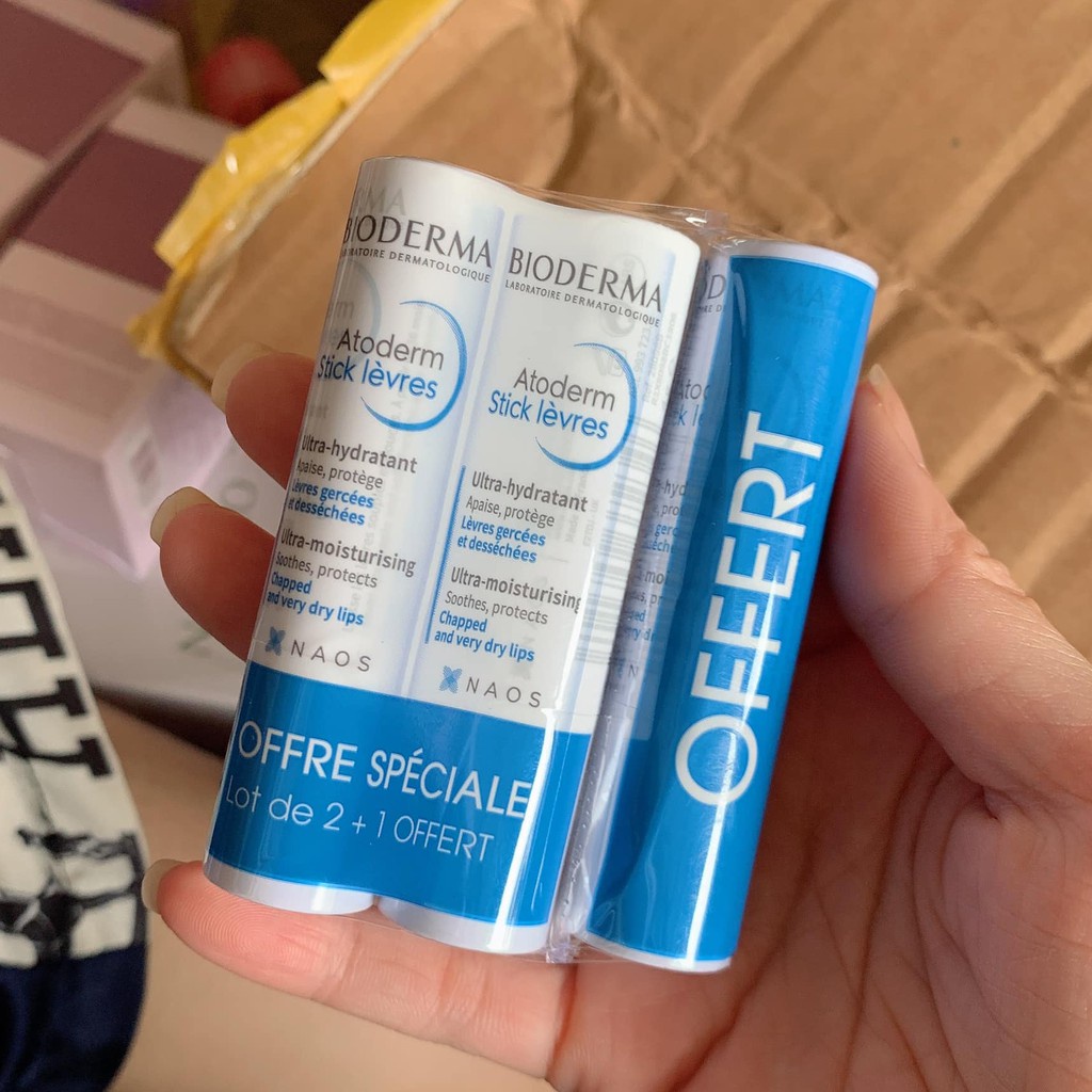 Son dưỡng Bioderma Atoderm Levres Pháp - Hàng Chính Hãng Tem Bill Đầy Đủ