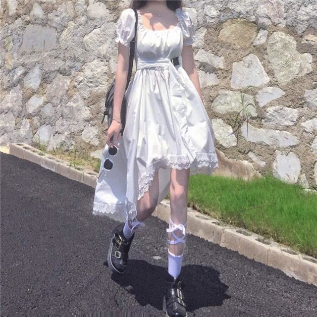 Váy Retro Ulzzang Đuôi Tôm - Kèm ảnh thật ở cuối
