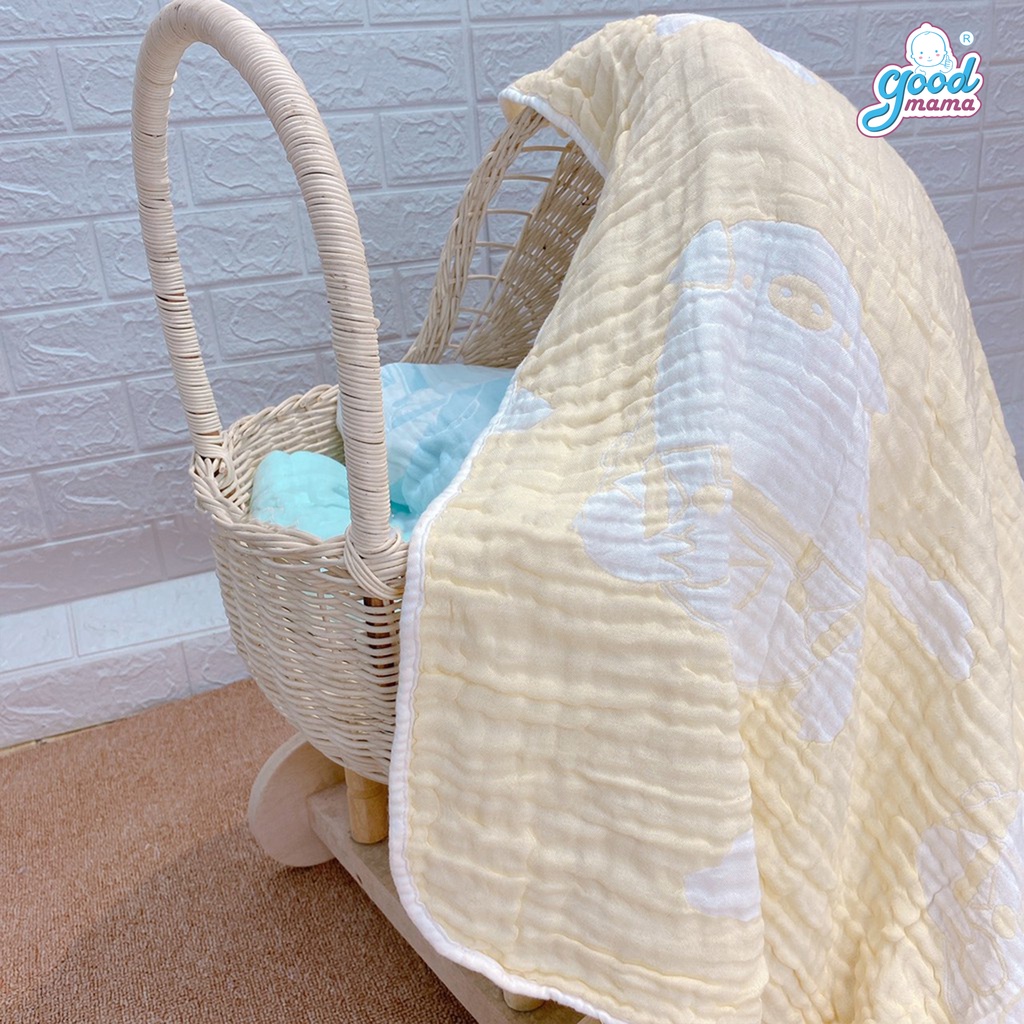 Khăn tắm cho bé - Khăn đa năng 6 lớp Goodmama Cho Bé Sợi Tre 6 Lớp, Kích Thước 110 x 110cm