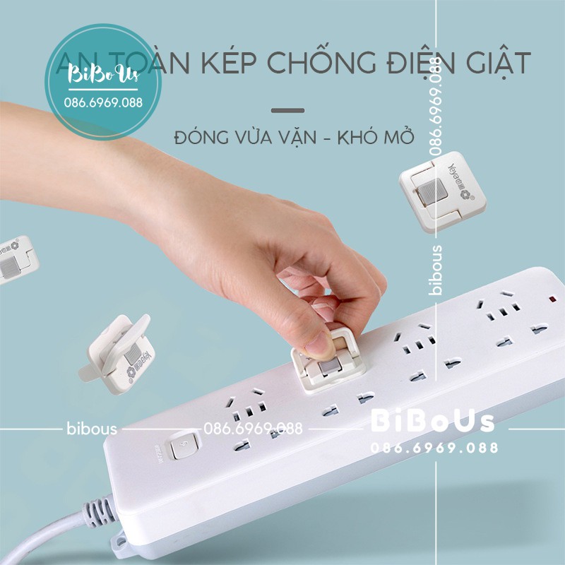 Combo 24 cái Bịt ổ điện có khóa chốt an toàn 2 chạc 3 chạc, miếng che ổ điện có khóa chốt an toàn giá rẻ