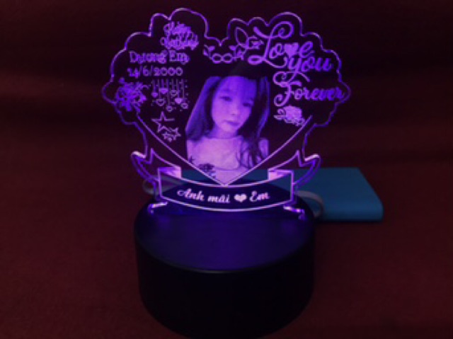 Đèn ngủ 3d led 16 màu khắc theo yêu cầu