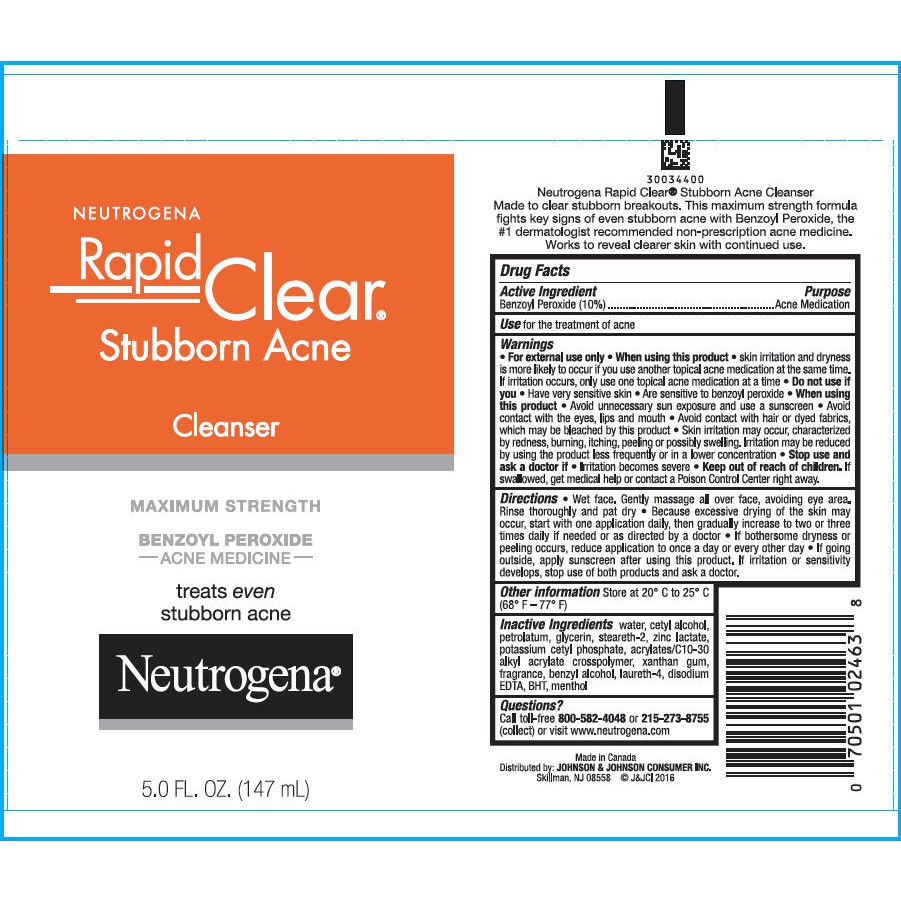 Sữa Rửa Mặt Neutrogena Rapid Clear Stubborn Acne Cleanser (147ml)