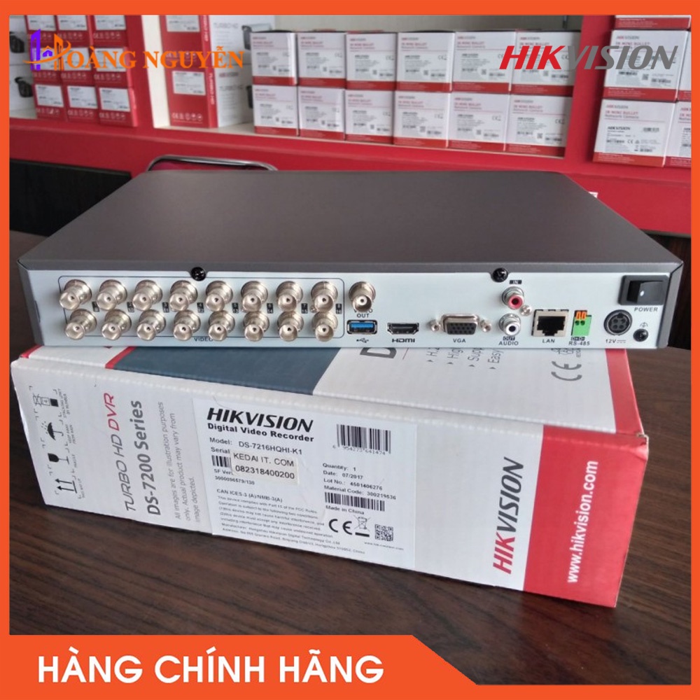 [NHÀ PHÂN PHỐI] Đầu ghi Camera HD-TVI 16 kênh Hikvision DS-7216HQHI-K1