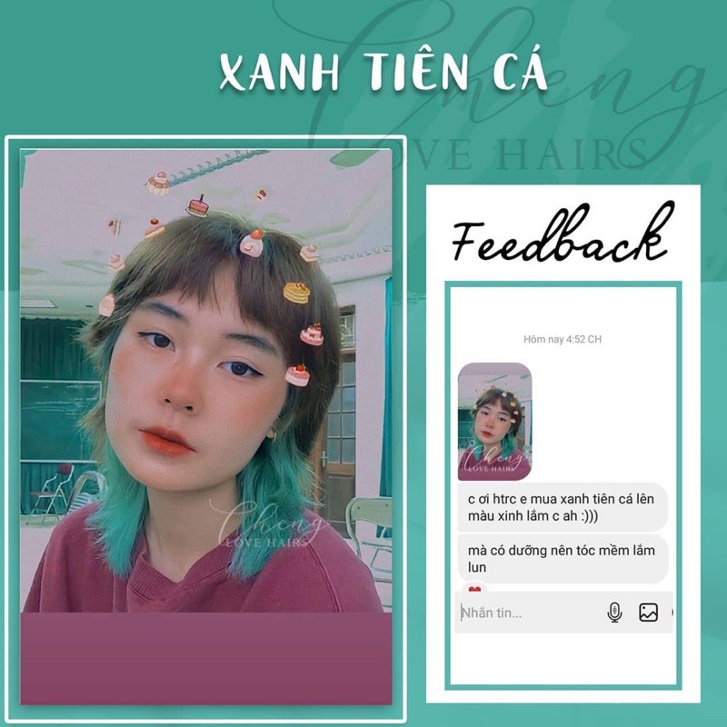 (KÈM TẨY) Thuốc nhuộm tóc màu XANH TIÊN CÁ | BigBuy360 - bigbuy360.vn