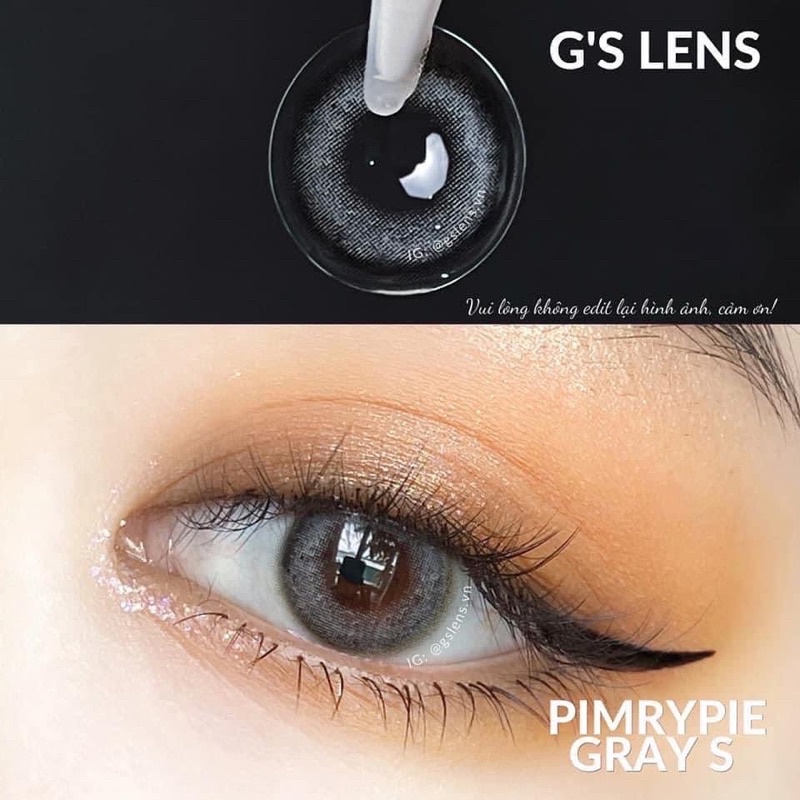 Lens Thái mẫu Pimrypie xám tây giãn vừa 0 độ