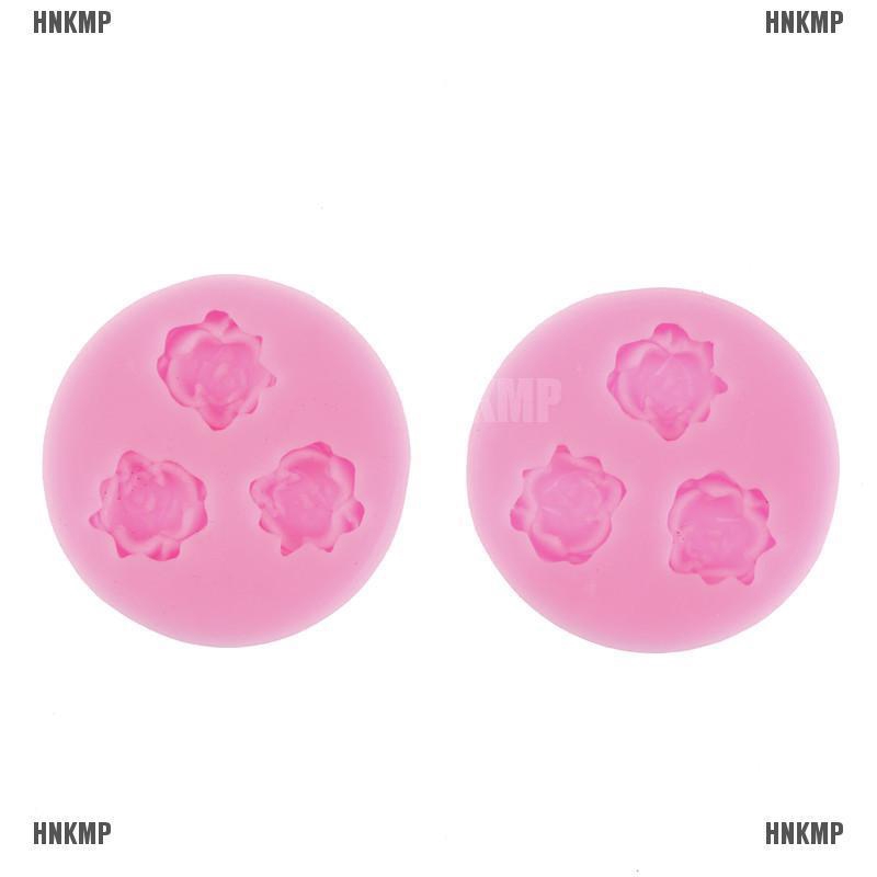 HNKMP Khuôn Silicone tạo hình hoa hồng 3D trtrí bánh