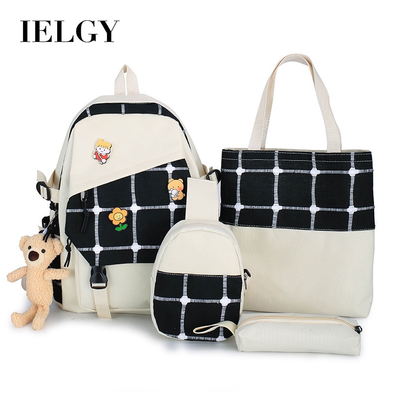 Balo học sinh kẻ sọc thời trang phong cách hàn quốc ielgy large-capacity backpack