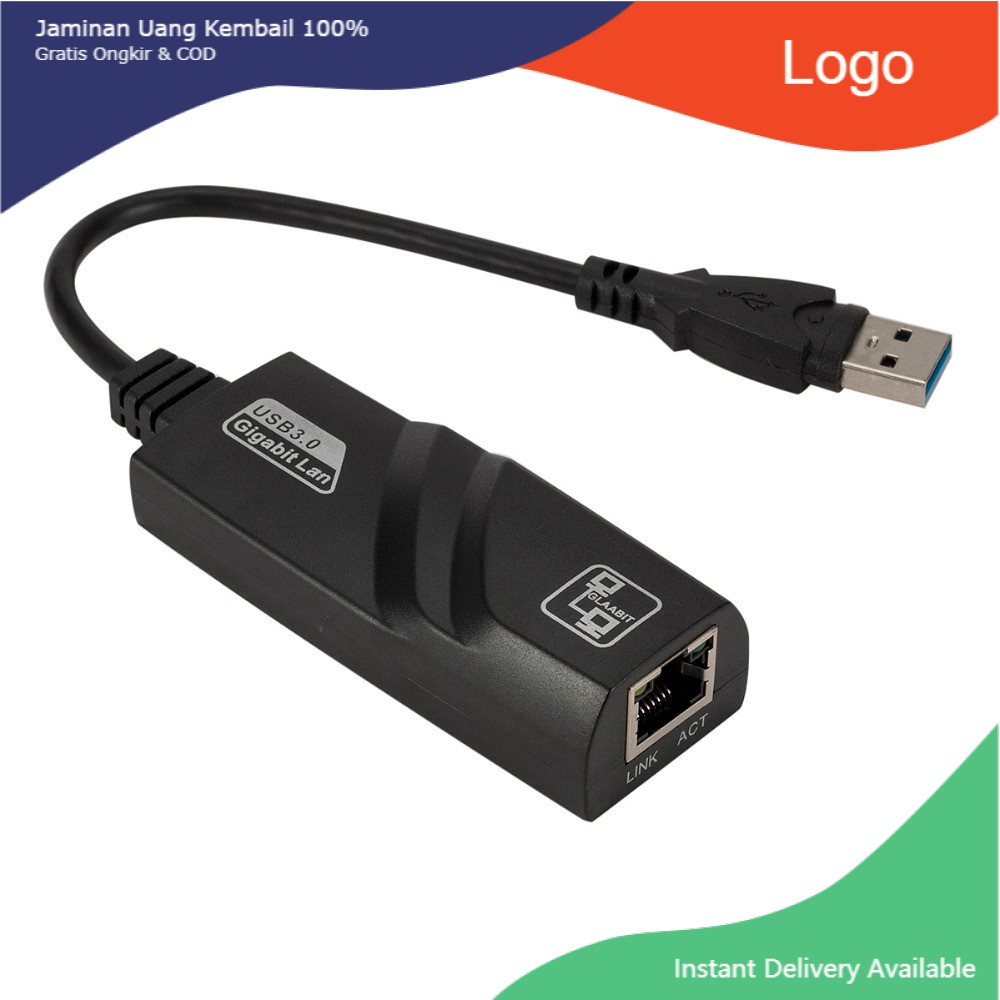 Dây chuyển đổi USB 3.0 sang lan 10-100-1000 Mbps Gigabit - Đầu cáp chuyển đổi cổng USB 3.0 sang cổng mạng lan RJ45 | WebRaoVat - webraovat.net.vn