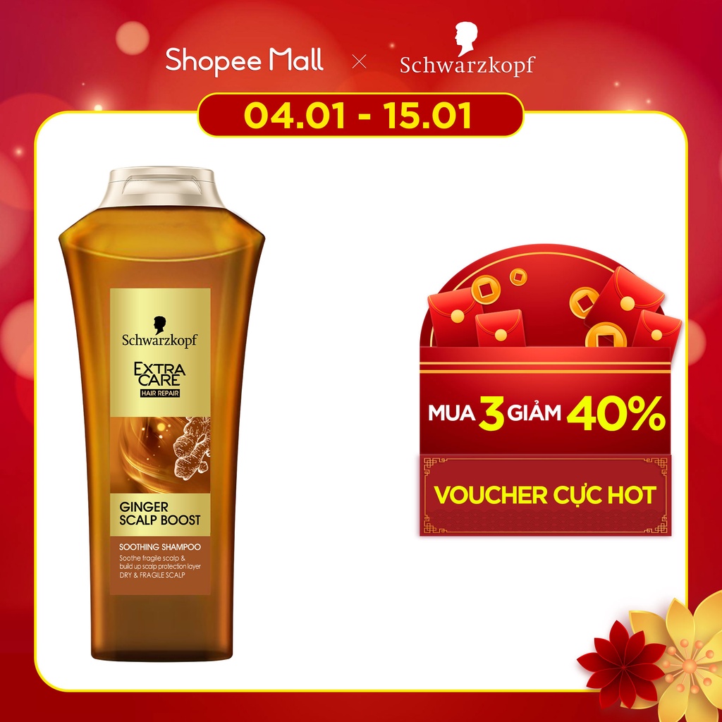 Dầu gội ngăn ngừa gàu Schwarzkopf Extra Care Ginger Scalp Boost Soothing Shampoo 400ml