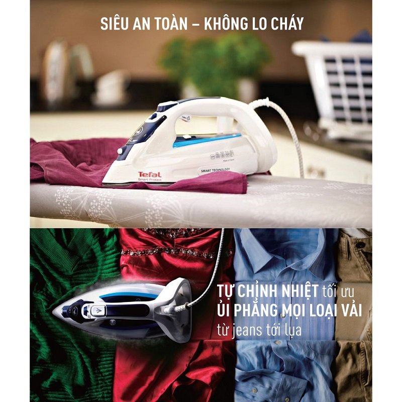 Bàn Ủi Hơi Nước Tefal Smart Protect - FV4980E0
