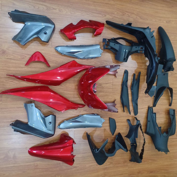 Bộ dàn áo xe WAVE S110 - RS110 màu Đỏ đời 2009 đến 2010, nhựa ABS nguyên sinh