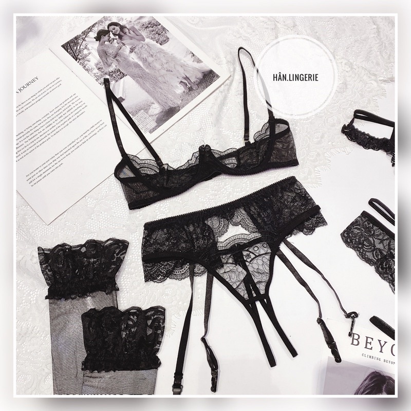 Bộ đồ lót ren xuyên thấu Có gọng (Ảnh Thật sản phẩm - Giao Hoả tốc)