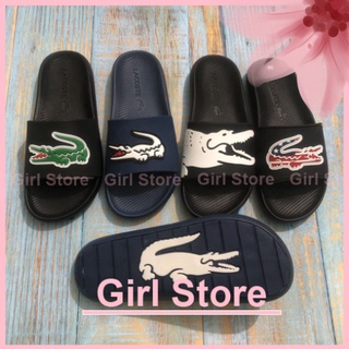 Dép thể thao lacoste, dép quai ngang hình cá sấu siêu đẹp full box bill