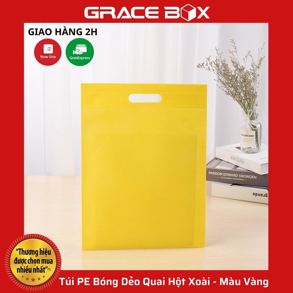 {Giá Sỉ} Túi PE Bóng Dẻo Màu Vàng - Quai Hột Xoài Đựng Phụ Kiện, Quần Áo - Siêu Thị Bao Bì Grace Box