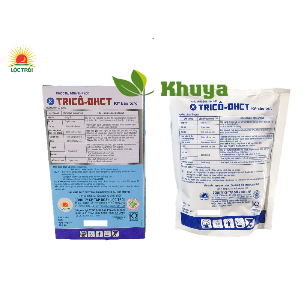 Trừ bệnh vi sinh nấm Trichoderma Trico ĐHCT 500gr chính hãng Lộc Trời