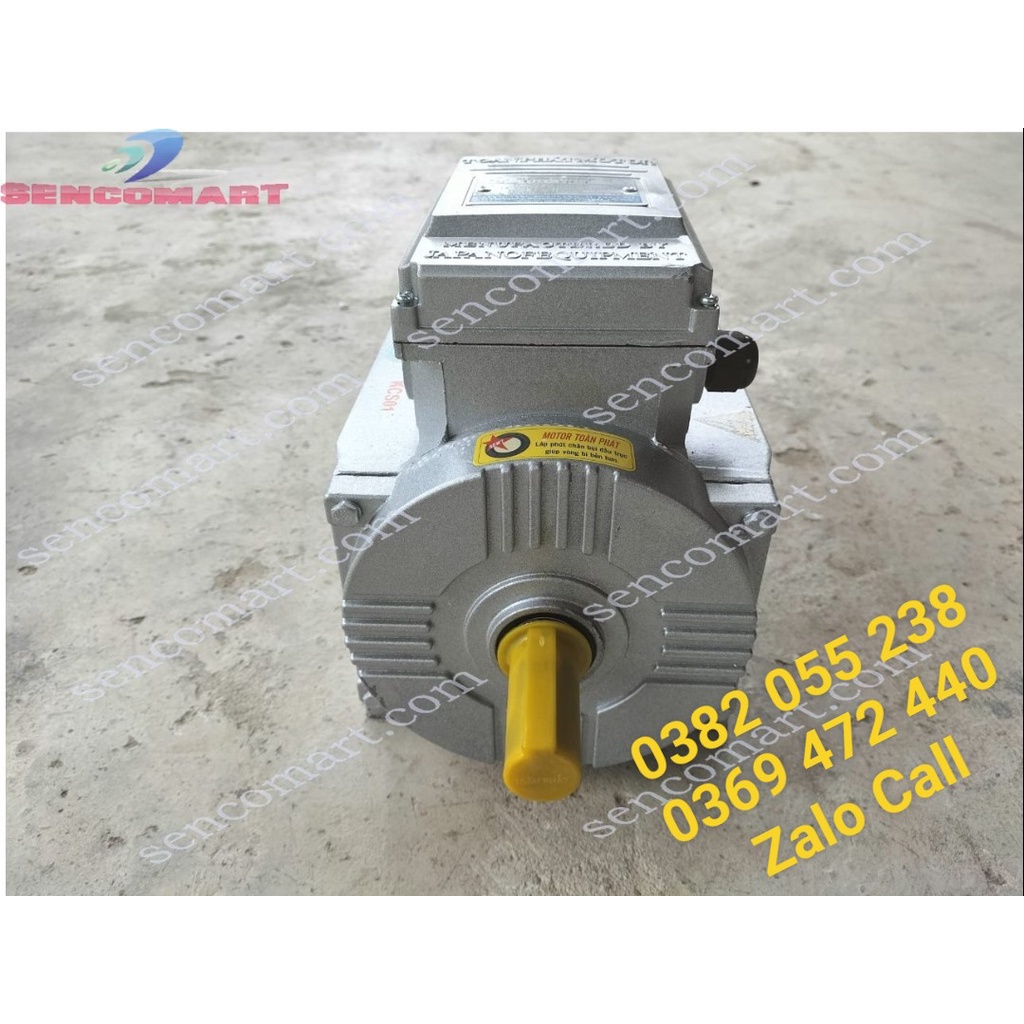 Mô tơ điện 220v Toàn Phát 1,5kw  tốc chậm 1400v/p, 100% dây đồng, võ bằng hợp kim nhôm, đường kính trục 24mm