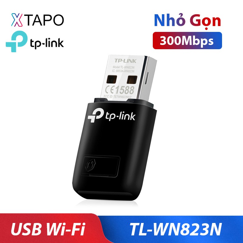 Usb thu sóng Wifi TP-Link TL-WN823N chuẩn N không dây Mini tốc độ 300Mbps - Hàng Chính Hãng