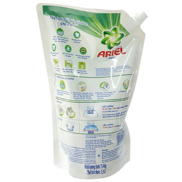 Nước giặt Ariel đậm đặc dạng túi ( 1.4kg )