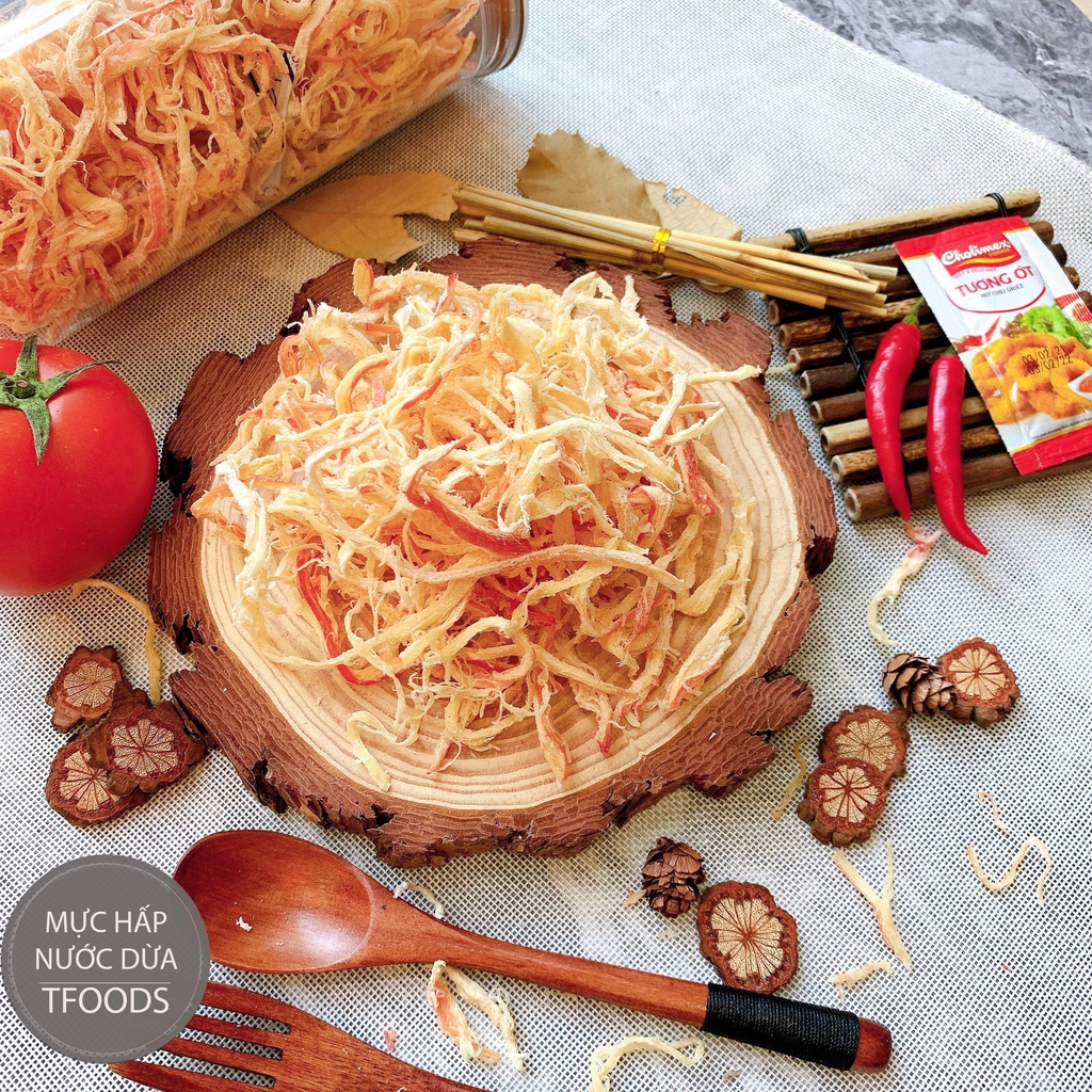 [FREESHIP] TỪ ĐƠN 50K - Mực Khô Hấp Nước Cốt Dừa Xé Sợi 300g - Ngon ngọt, đậm vị | BigBuy360 - bigbuy360.vn