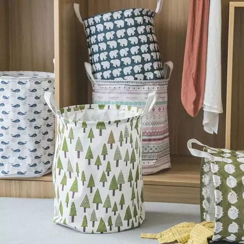 Sọt Đựng Quần Áo, Thùng Vải Đựng Đồ Cỡ Lớn Có Quai Chống Thấm Nước In 3D