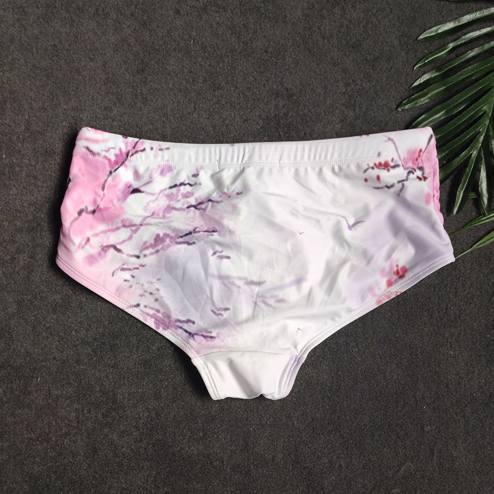 Quần bơi tam giác in họa tiết hoa đào phong cách Trung quốc cho nam