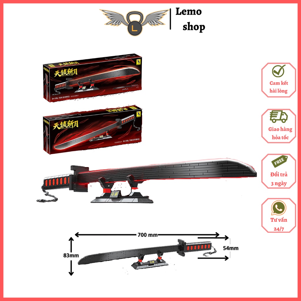 Đồ chơi lắp ráp mô hình kiếm Nhật bản Lemoshop gồm 373 chi tiết , đồ chơi xếp hình bằng nhựa NO.726