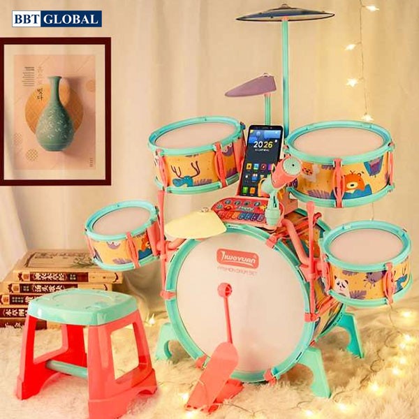Bộ trống đồ chơi BBT GLOBAL kèm đàn cho bé cỡ lớn nhiều chức năng Q532A