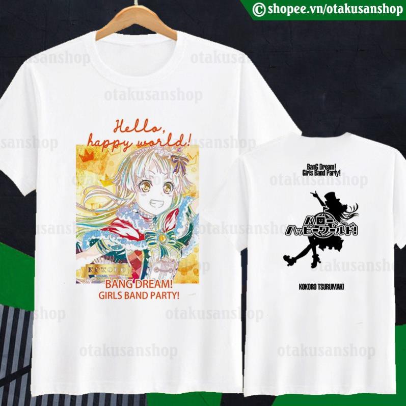 Áo thun Bang Dream KOKORO Hello, Happy World ngắn tay