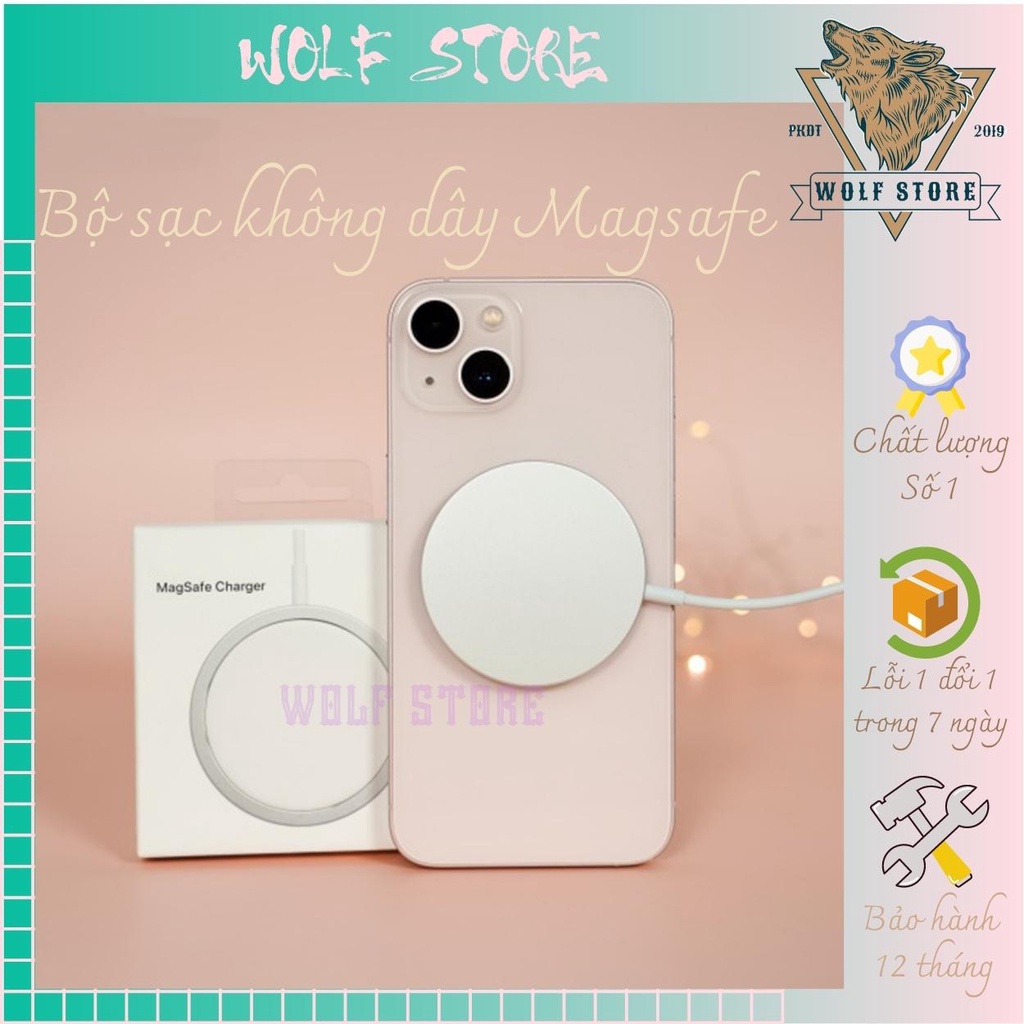 Bộ sạc không dây cho IP 13/12/11/x/xs/max/8 đế sạc cao cấp chuẩn QI 15w có từ tính và hỗ trợ sạc nhanh