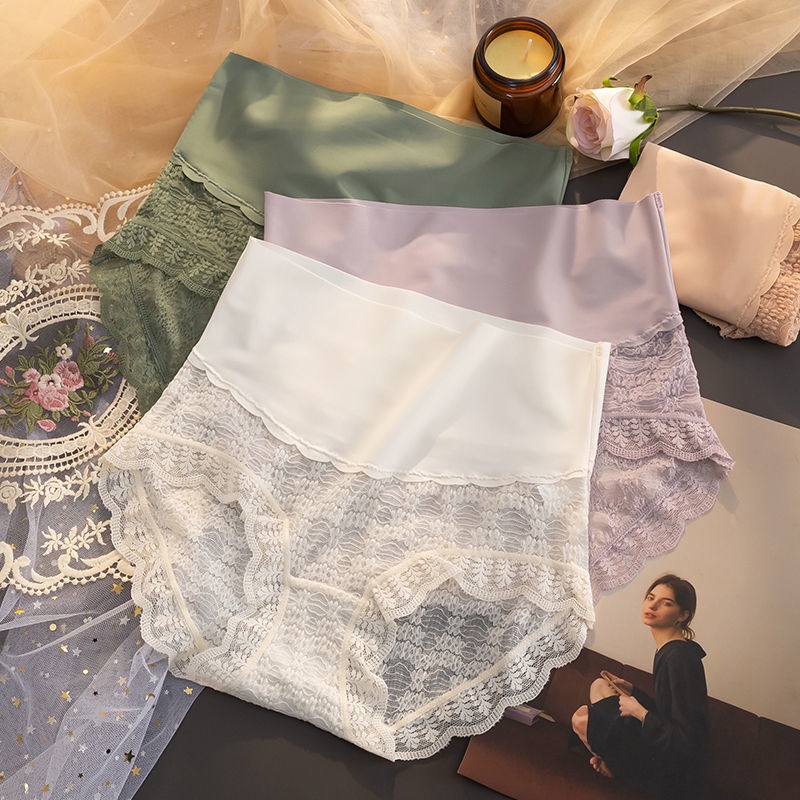 Quần Lót cotton Không Đường May Kháng Khuẩn Lưng Cao Cho Nữ