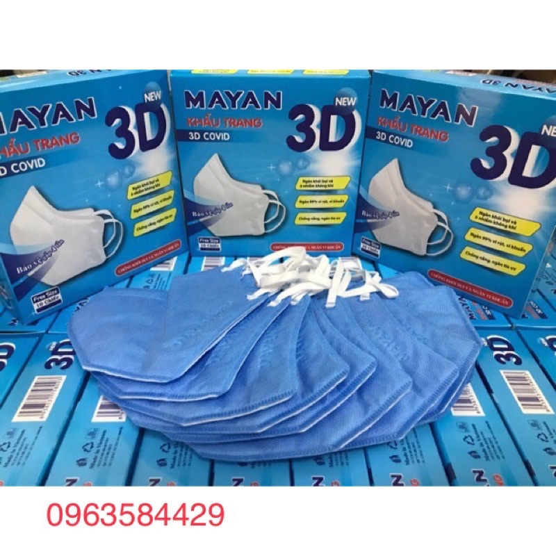 Khẩu Trang Mayan 3D Mask Người Lớn (Hộp 10 Cái)