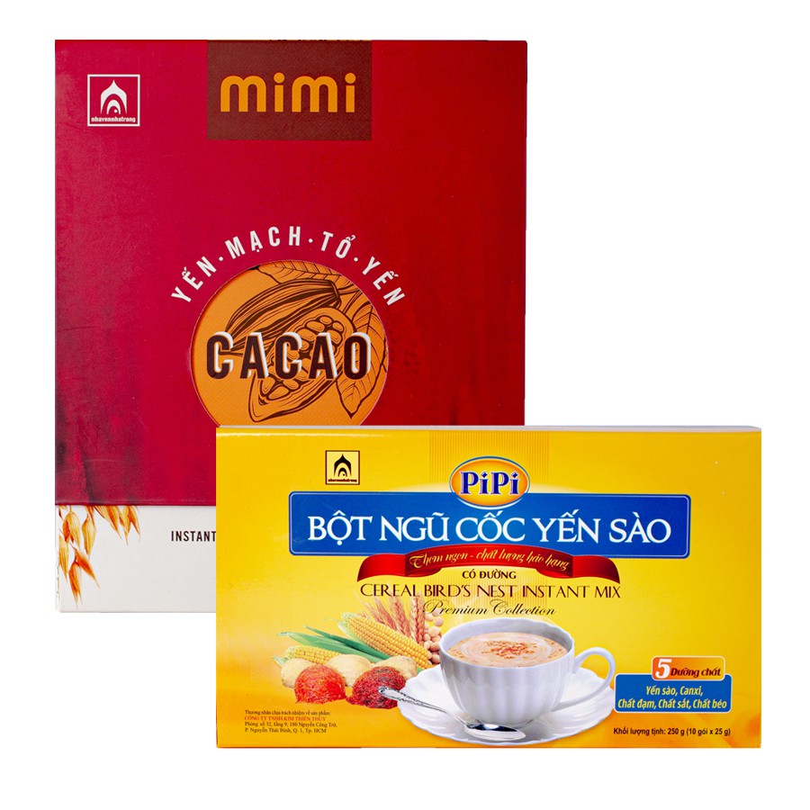 Combo bột ngũ cốc yến sào và bột yến mạch cacao - Nhà Yến Nha Trang
