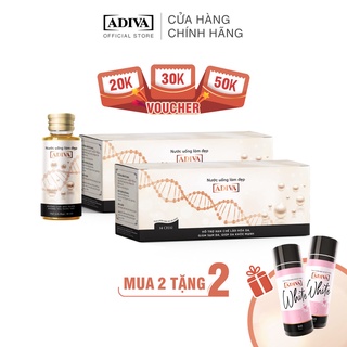MUA 02 hộp Nước uống làm đẹp Collagen ADIVA (14 lọ/hộp) TẶNG 02 Hộp ADIVA White 60 viên