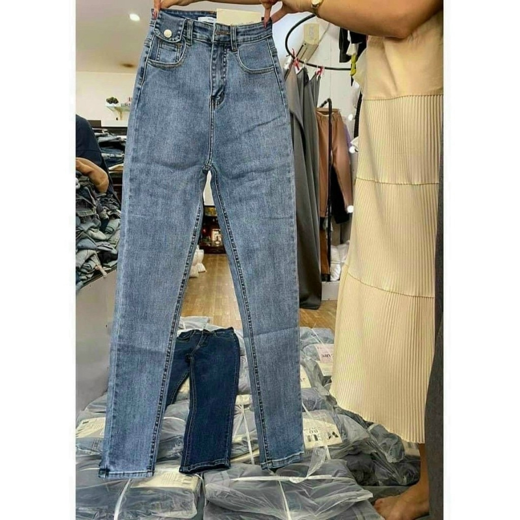 Quần Jeans Nữ Lưng Cao Dáng Ôm Chất Vải Siêu Đẹp
