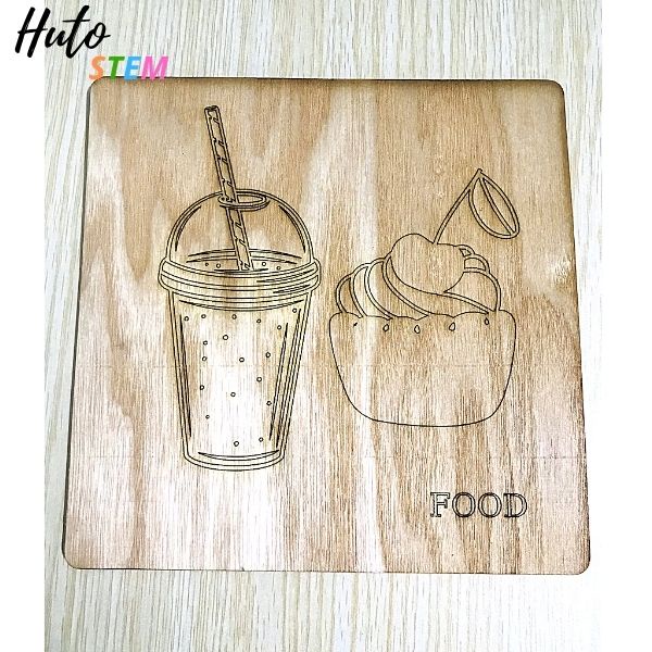 Tranh gỗ tô màu dành cho bé, tặng kèm màu cọ