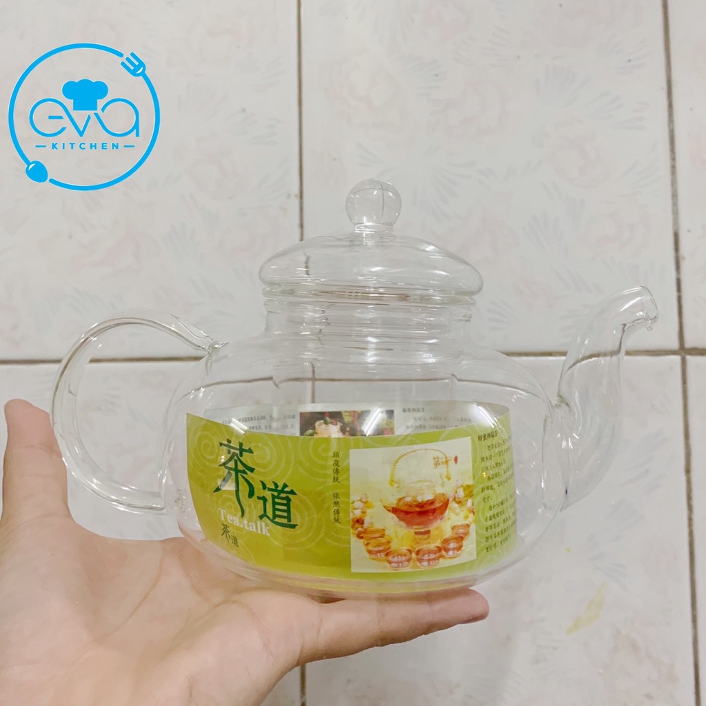 Bình Trà / Ấm Trà Thuỷ Tinh Chịu Nhiệt Kèm Lõi Lọc Trà Thuỷ Tinh 600 Ml Cao Cấp Sang Trong SP918