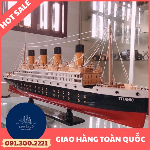 Tàu Titanic Chở Khách Dài 40cm Gỗ Xoan Đào Tự Nhiên 100%