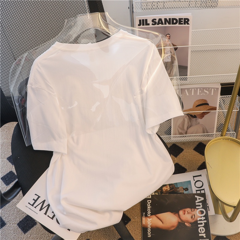 NRVP Áo thun tay ngắn cổ tròn thời trang mùa hè phong cách Hàn Quốc 2022