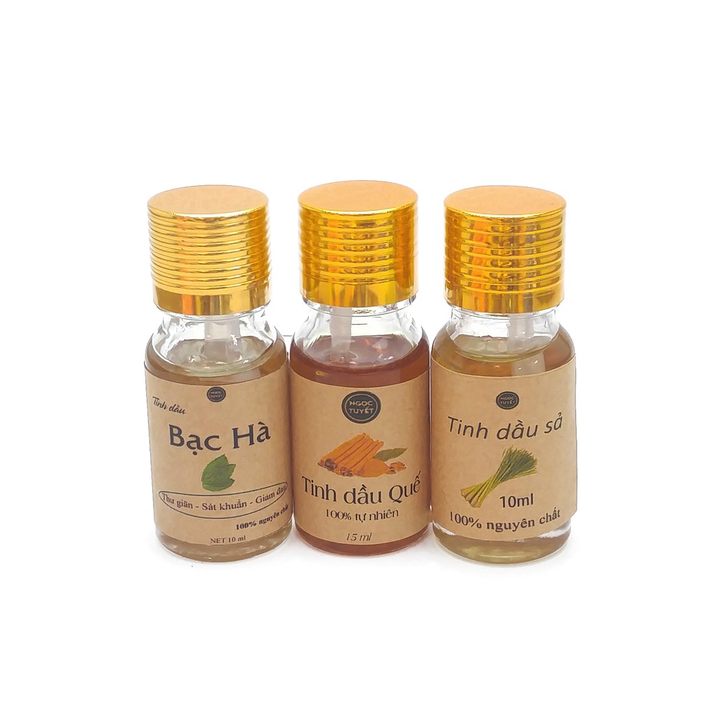 Combo 3 tinh dầu bạc hà, quế, sả Ngọc Tuyết 10ml