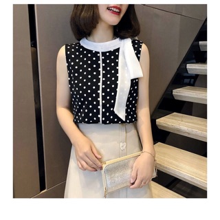 Áo chấm bi nữ dễ thương