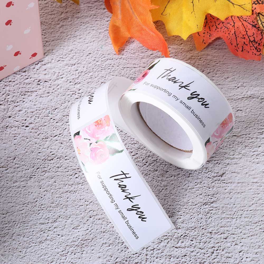 Cuộn Nhãn Dán Niêm Phong Gói Quà In Chữ Thank You Độc Đáo Trang Trí Đồ Thủ Công Diy