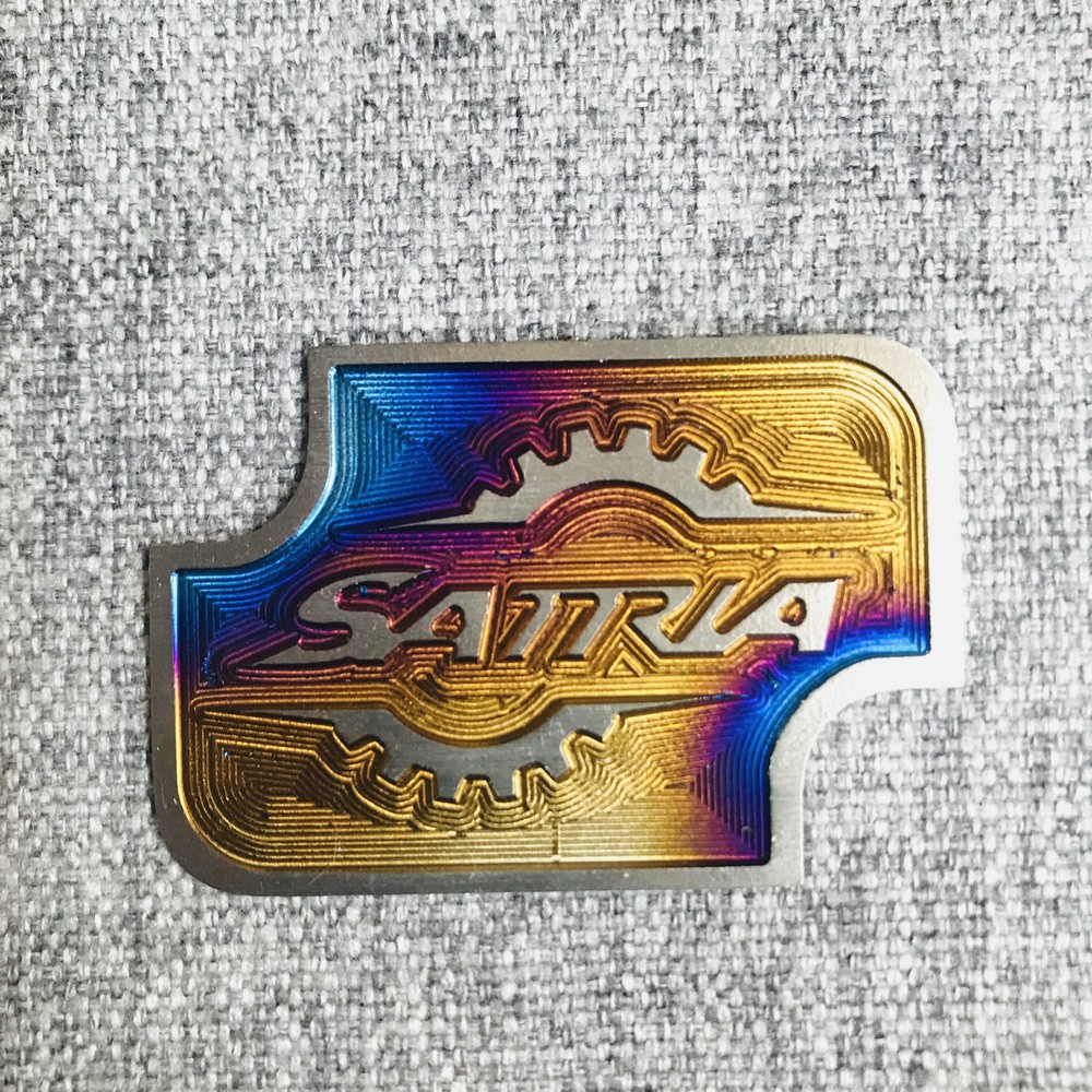 COMBO Bộ tem chữ tên xe và nắp bình dầu xe máy SATRIA